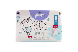 Підгузники для дітей 2-5кг 1 Newborn Soft&delicate Bella Baby Happy 42шт