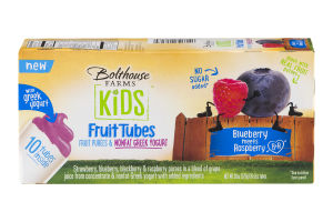 Bolthouse Farms Kids Fruit Tubes Fruit Purees & Nonfat Greek Yogurt Blueberry Raspberry - 10 CT