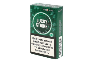 Виріб тютюновмісний для електричного нагрівання з фільтром Lucky Strike Green Switch 20шт