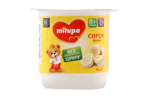 Творожок 3% для детей от 8мес Банан Milupa ст 90г