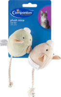 Companion Cat Toy Plush Mice with Rattle - 2 CT