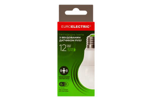 Лампа LED з датчиком руху A60 12W E27 Euroelectric