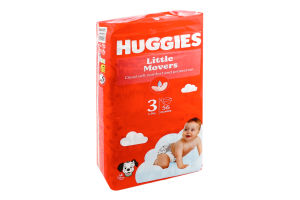Подгузники для детей 4-9кг 3 Little Movers Huggies 56шт
