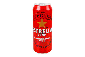 Пиво 0.5л 4.6% светлое фильтрованное солодовое пастеризованное Barselona Estrella Damm ж/б
