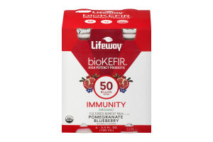 Lifeway bioKEFIR Organic Cultured Nonfat Milk Pomegranate Blueberry - 4 CT