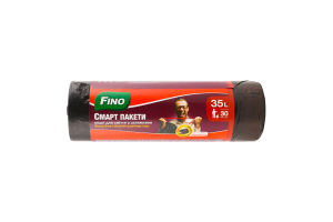 Смарт-пакети для сміття з затяжками 35л Fino 30шт
