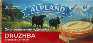 Сир плавлений 20% Дружба Alpland м/у 64г