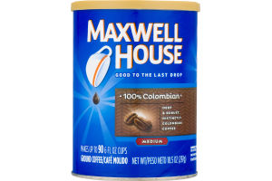 Maxwell House Medium Roast Coffee Grounds 100% Colombian