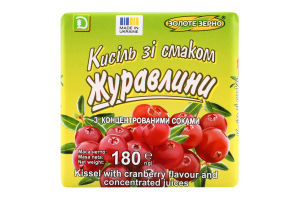 Кисіль з смаком журавлини з соками 180г Золоте зерно