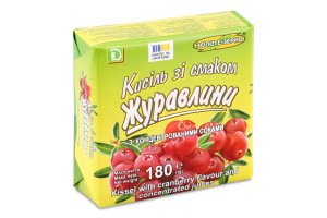 Кисіль з смаком журавлини з соками 180г Золоте зерно