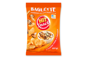 Сухарики хрустящие оригинальные со вкусом грибов со сметаной Багет Hit snack м/у 60г