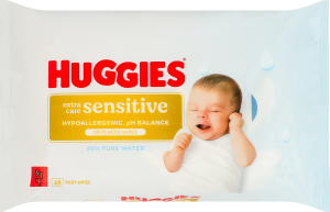 Серветки вологі дитячі Sensitive Extra care Huggies 48шт