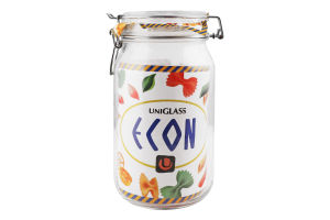 Банка зі скляною кришкою Econ round 1.5л Uniglass 1шт