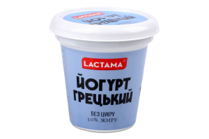 Йогурт Lactama 3% 280 г стак. Грецький