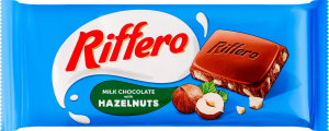 Шоколад молочний з лісовим горіхом 75г Riffero