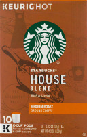 Starbucks Keurig Hot House Blend Medium Roast Ground Coffee K-Cup Pods - 10 CT
