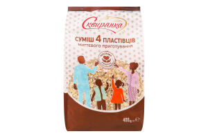 Суміш пластівців миттєвого приготування 4злаки 400г Сквирянка
