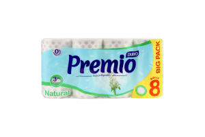 Бумага туалетная 3-х слойная 150 листов Natural Premio Диво 8шт