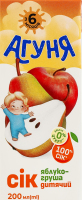 Сок для детей от 6мес восстановленный осветленный стерилизованный Яблоко-груша Агуня т/п 200мл