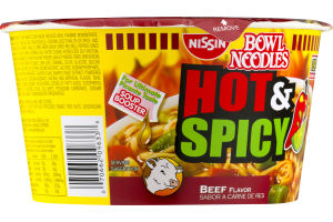 Nissin Bowl Noodles Hot & Spicy Beef Flavor