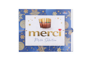 Набор шоколадных конфет с начинкой и без начинки Milk selection Merci к/у 250г