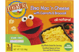 Earth's Best Elmo Mac 'N Cheese with Carrots & Broccolli Frozen Entree