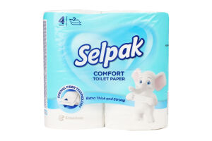 Папір туалетний 2-х шаровий Comfort Selpak 4шт