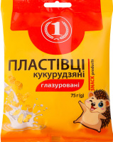 Хлопья кукурузные глазированные сахарной глазурью ТМ "1" м/у 75г