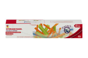 Ahold Storage Bags Double Zipper - 20 CT