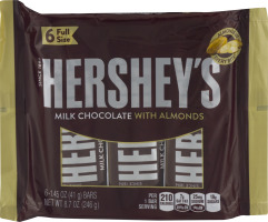 HERSHEY'S Milk Chocolate with Almonds Bars, 6 Count, 8.7 oz