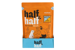 Корм влажный для кастрированных/стерилизованных котов с белой рыбой и морковью в соусе Premium Half&Half д/п 85г