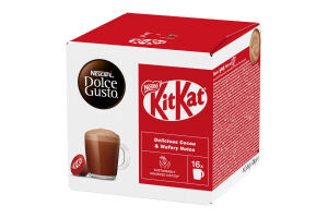 Смесь для приготовления напитка сухая ароматизированная с молоком и какао Kit Kat Dolce Gusto Nescafe к/у 16х16г