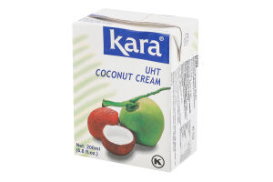 Вершки 24-26% кокосові ультрапастеризовані Kara т/п 200мл