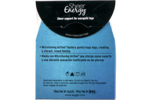 L'eggs Sheer Energy Medium Support Leg Control Top Off Black Q