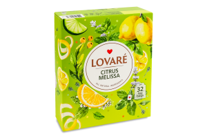 Бленд чая травяного и зеленого байхового мелкого с ароматом лимона Citrus Melissa Lovare к/у 32х1.5г