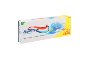 Паста зубна з фтором Освіжаюча-м'ятна Triple protection Aquafresh 2х75мл