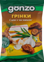 Сухарики ржаные со вкусом сала с чесноком Гренки Gonzo м/у 50г