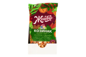 Козинак с облепиховым маслом Арахис + рис + миндаль + фундук Жайвір м/у 50г