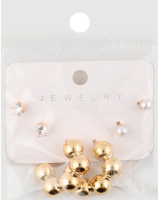 Сережки-гвіздки з камінцями та штучними перлами в асортименті LF25051556