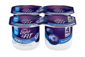 Dannon Light & Fit Zero Nonfat Yogurt Blueberry - 4 PK