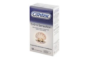 Презервативы латексные с крупными точками и ребрами с силиконовой смазкой Extra sensation Contex 12шт