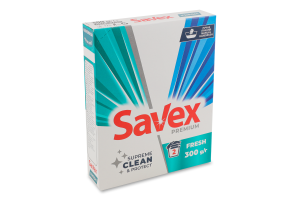 Средство моющее порошкообразное для стирки белых и цветных тканей Fresh Premium Savex 300г