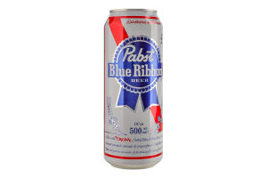 Пиво 500мл 4.7% світле фільтроване пастеризоване Pabst Blue Ribbon з/б