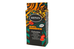 Кава натуральна смажена мелена Colombia Supremo Gemini в/ґ в/у 250г