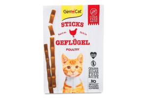 Ласощі д/котів Палички м"ясні з м"ясом птахів 4шт Джим Кет