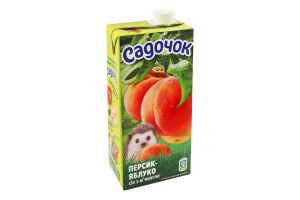 Сок с мякотью пастеризованный Персик-яблоко Садочок т/п 950мл