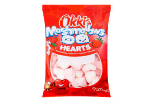 Маршмеллоу Okki 140 г Hearts зі смаком полуниці