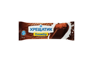 Мороженое 12% пломбир шоколадное в кондитерской глазури Хрещатик м/у 75г