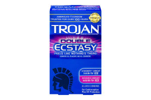 Trojan Double Ecstasy Latex Condoms - 10 CT