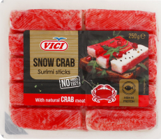 Палочки крабовые с мясом натурального краба Snow crab Vici охл в/у 250г